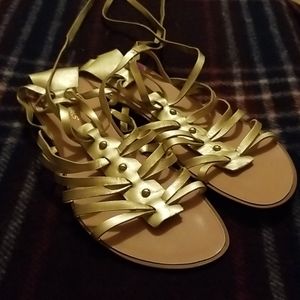 BCBGirls gold gladiator sandals